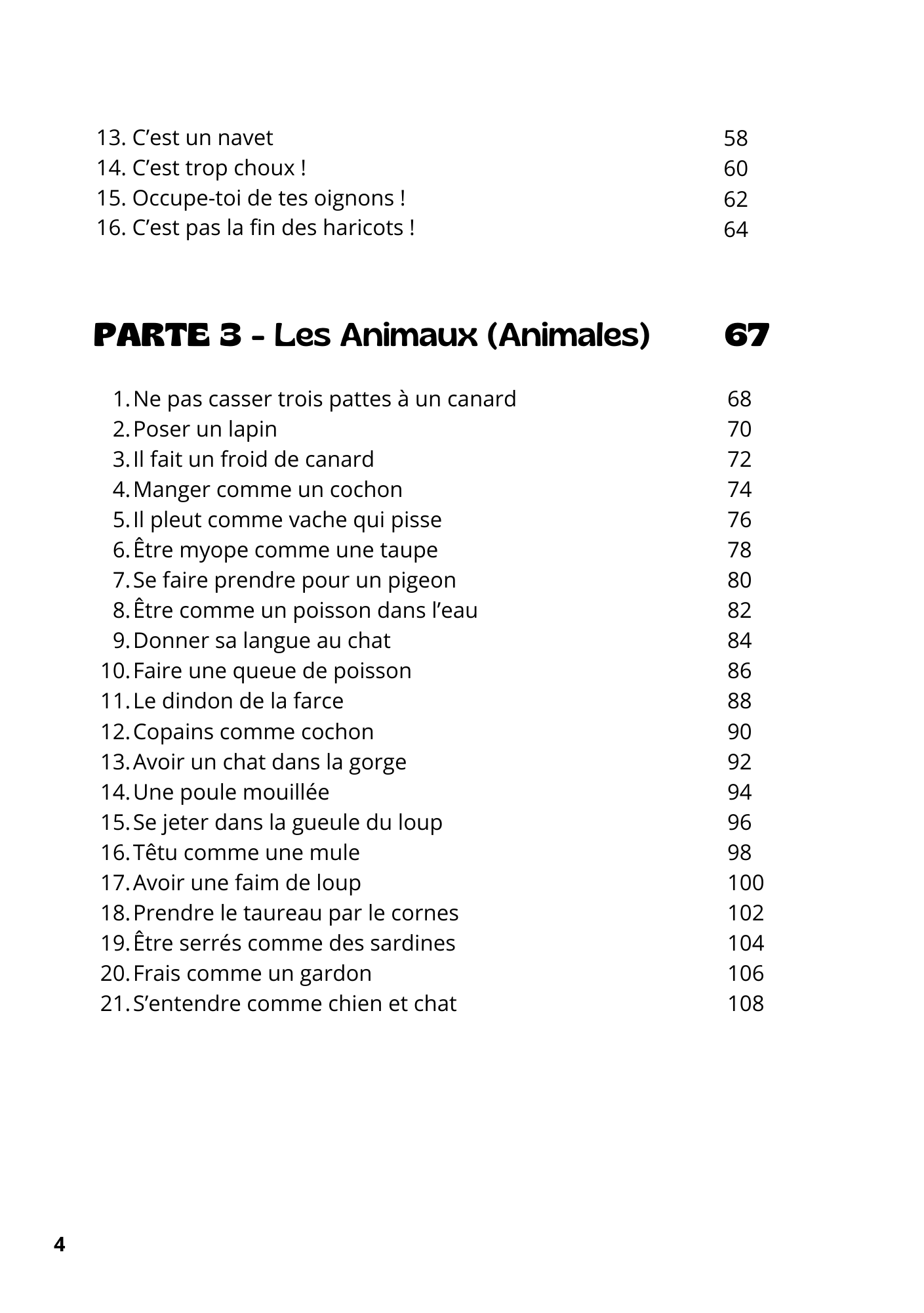 Table of contents page 2